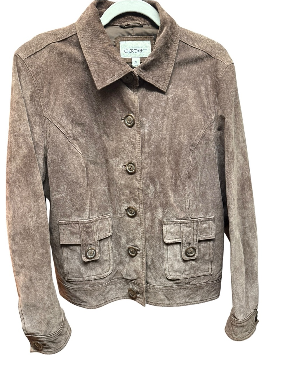 Vintage 90s Cherokee Genuine Suede Leather Jacket Utility gorpcore XL